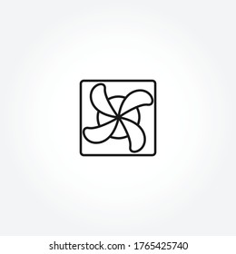 Fan line icon on white background. cooler line icon