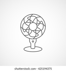 Fan Line Icon On White Background
