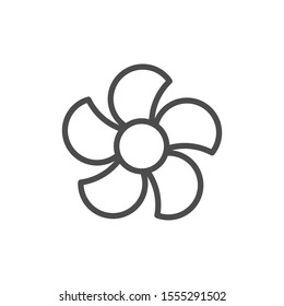 Fan line outline icon and wind equipment