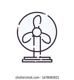 Fan line style icon design, House home electronic equipment tool apartment technology interior and household theme Vector illustration