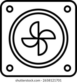 Diseño de icono de Vector de línea de ventilador