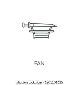 Fan linear icon. Fan concept stroke symbol design. Thin graphic elements vector illustration, outline pattern on a white background, eps 10.