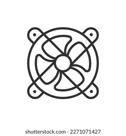 Fan, linear icon. Line with editable stroke
