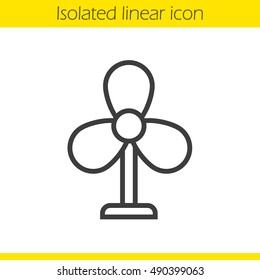 Fan linear icon. Thin line illustration. Ventilator contour symbol. Vector isolated outline drawing
