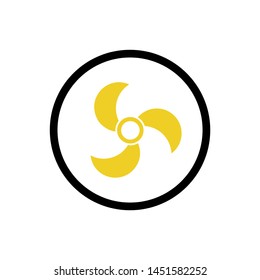 fan logo design in a circle