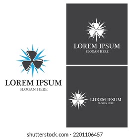 Fan  logo design vector illustration