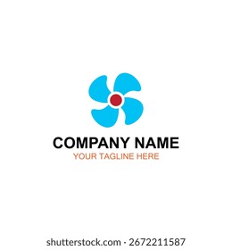 Design do logotipo do ventilador, logotipo vetorial, design do logotipo da ilustração