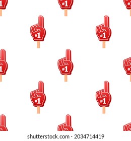 Fan logo hand with finger up. Hand up with number 1 pattern. Vector stock illustration.