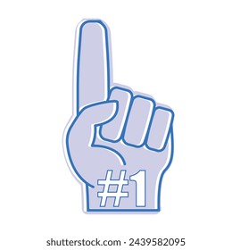 Fan logo hand with finger up. Hand up with number 1. stock illustration.