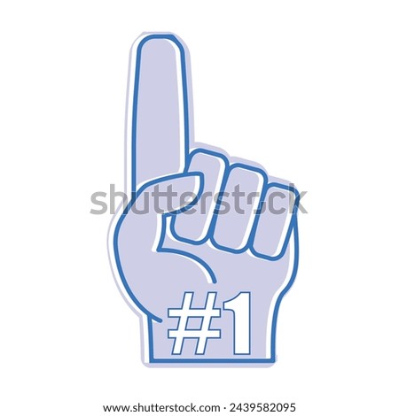 Fan logo hand with finger up. Hand up with number 1. stock illustration.