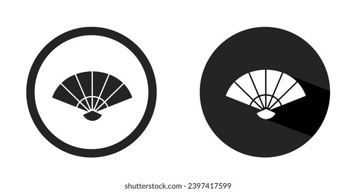 Fan logo. Fan icon vector design black and white color. Stock vector.