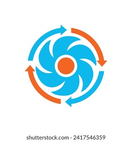 Fan logo icon, vector illustration template design