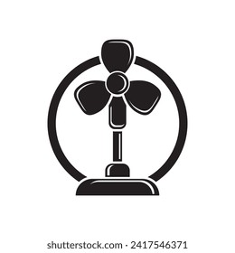 Icono del logotipo del ventilador, diseño de la plantilla de ilustración del vector