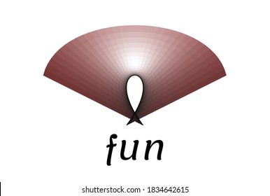 Fan logo semicircular colored in gradations of red