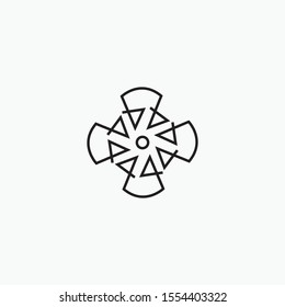 fan logo vector minimalist with line art 