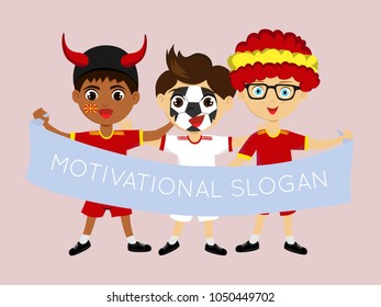 Fan of Macedonia national football, hockey, basketball team, sports. Boy with Macedonia flag in the colors of the national command with sports paraphernalia. Boy with Macedonia flag in the form