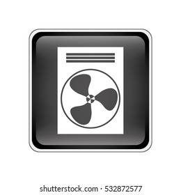 fan machine icon inside black square over white background. vector illustration