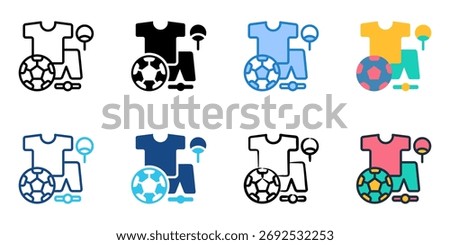 Fan merchandise icon set multiple style collection 
