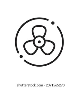 Fan minimal line icon. fan line vector icon for websites and mobile minimalistic flat design. editable stroke
