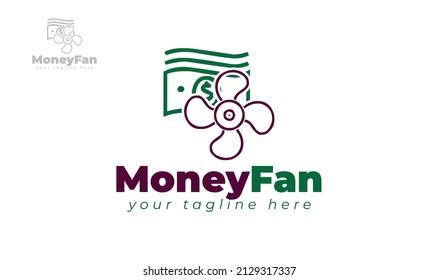 Fan and money logo design. Vector