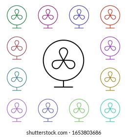 Fan multi color style icon. Simple thin line, outline vector of summer icons for ui and ux, website or mobile application