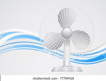 fan on wave background