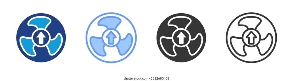 Fan optimization icon set multiple style collection