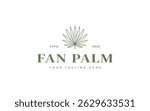 fan palm leaf logo vector illustration design