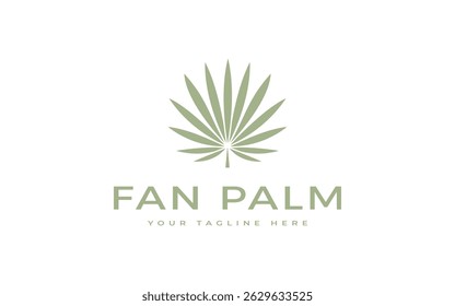 fan palm leaf logo vector illustration design
