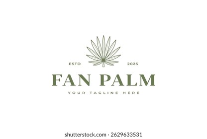 Diseño de Ilustración vectorial de logotipo de hoja de palma de ventilador