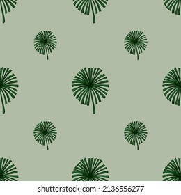 Fan-Palme lässt nahtloses Muster auf. Tropisches Vintage-Blattwerk im Gravierstil. Handgezeichnete Wiederholtextur für Gewebe, Tapeten, Textilien, Druck, Packpapier. Vektorgrafik.
