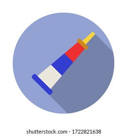 fan pipe long shadow icon. Simple color vector of Russian fan atributs icons for ui and ux, website or mobile application