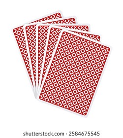 Fan of playing cards backs.