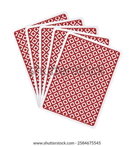 Fan of playing cards backs.