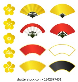 Fan and plum icon set