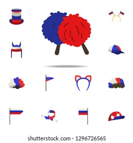 fan pompoms of fans icon. Russian Fan atributs icons universal set for web and mobile