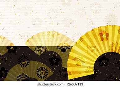 Fan postcard gold background