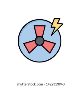 Fan, Power, Energy, Factory  Flat Color Icon. Vector icon banner Template