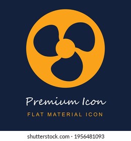 Material de la prima del ventilador ui ux icono vectorial aislado en colores azul marino y naranja