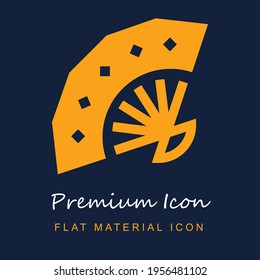 Fan Premium-Material ui ux einzelne Vektorsymbol in marineblau- und orangefarbenen Farben