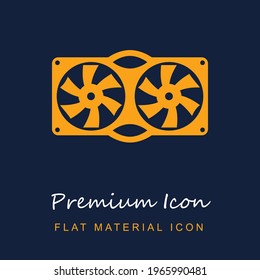 Fan premium material ui ux isolated vector icon in navy blue and orange colors