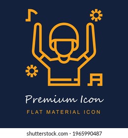 Fan premium material ui ux isolated vector icon in navy blue and orange colors
