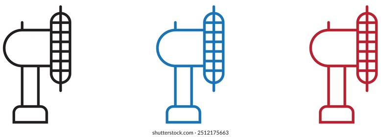 Symbol für Lüfterpropellerblätter. Rotation von Turbinen mit drei, vier und acht Schaufeln.