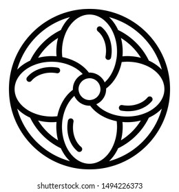 Fan propeller icon. Outline fan propeller vector icon for web design isolated on white background
