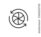 fan propeller machine turbine pulsator speed icon vector editable stroke eps