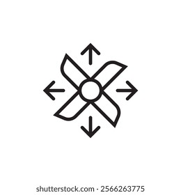 fan propeller machine turbine pulsator speed icon vector editable stroke eps