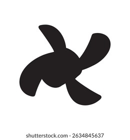 Fan propeller silhouette vector flat illustration