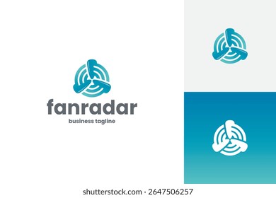 fan radar vector logo design