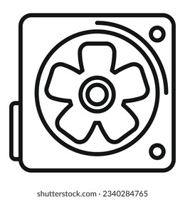 Fan refrigerator repair icon outline vector. Home work. Cooler fixing