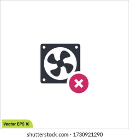 Fan and rejected icon 
fan removed symbol illustration on white background. Vector eps 10.